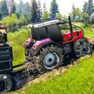 нас поселок ферма трактор 3d